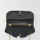 CELINE Chain Shoulder Bag Leather Black Gold Auth 188237-18