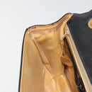 CELINE Chain Shoulder Bag Leather Black Gold Auth 188237-20