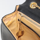 CELINE Chain Shoulder Bag Leather Black Gold Auth 188237-21