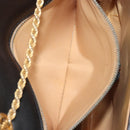 CELINE Chain Shoulder Bag Leather Black Gold Auth 188237-22