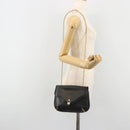 CELINE Chain Shoulder Bag Leather Black Gold Auth 188237-23