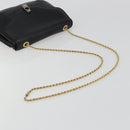 CELINE Chain Shoulder Bag Leather Black Gold Auth 188237-7