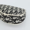 Christian Dior Trotter Canvas Saddle Pouch PVC Black Silver Auth 188238-10