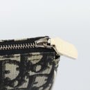 Christian Dior Trotter Canvas Saddle Pouch PVC Black Silver Auth 188238-12