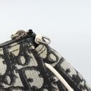 Christian Dior Trotter Canvas Saddle Pouch PVC Black Silver Auth 188238-13