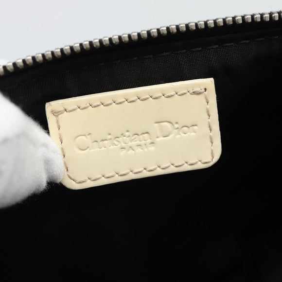 Christian Dior Trotter Canvas Saddle Pouch PVC Black Silver Auth 188238