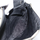 Christian Dior Trotter Canvas Saddle Pouch PVC Black Silver Auth 188238-18