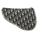Christian Dior Trotter Canvas Saddle Pouch PVC Black Silver Auth 188238-3
