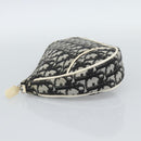 Christian Dior Trotter Canvas Saddle Pouch PVC Black Silver Auth 188238-5