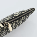 Christian Dior Trotter Canvas Saddle Pouch PVC Black Silver Auth 188238-6