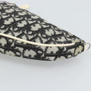 Christian Dior Trotter Canvas Saddle Pouch PVC Black Silver Auth 188238-8