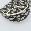 Christian Dior Trotter Canvas Saddle Pouch PVC Black Silver Auth 188238-9