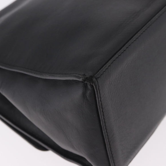 BALENCIAGA Afternoon Shoulder Bag Leather Black Gold 293862 Auth 188241