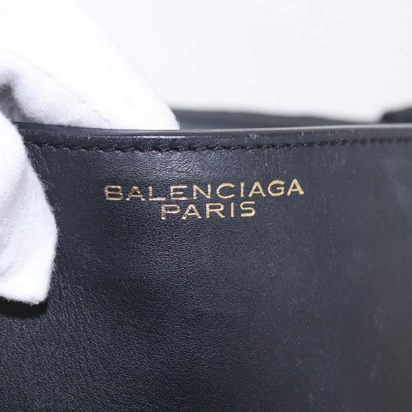 BALENCIAGA Afternoon Shoulder Bag Leather Black Gold 293862 Auth 188241