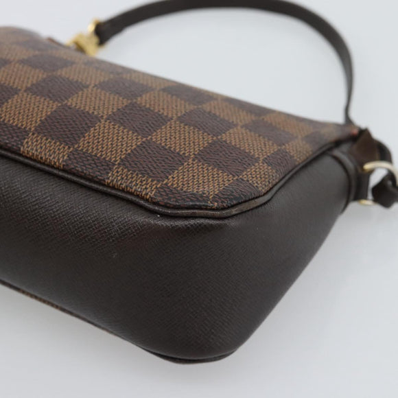 LOUIS VUITTON Damier Ebene Trousse Make Up Pouch N51982 LV Auth 188242A