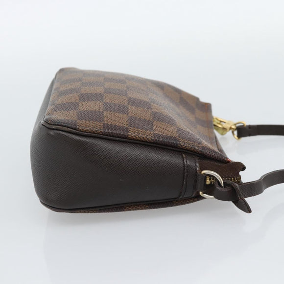 LOUIS VUITTON Damier Ebene Trousse Make Up Pouch N51982 LV Auth 188242A