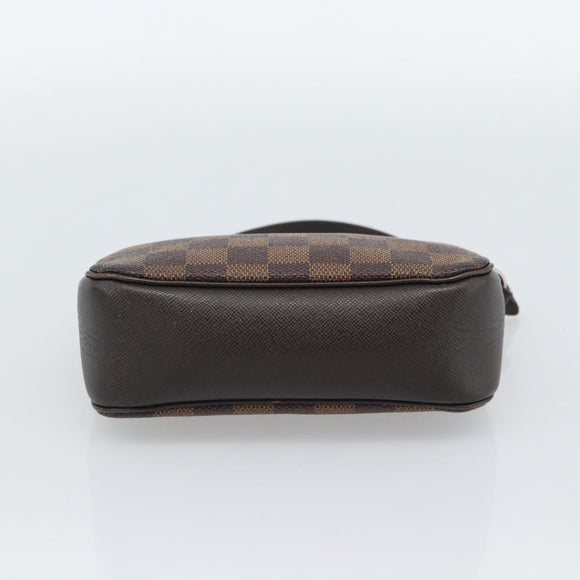 LOUIS VUITTON Damier Ebene Trousse Make Up Pouch N51982 LV Auth 188242A