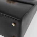 Salvatore Ferragamo Gancini Hand Bag Leather Black Gold Auth 188245-15