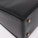 Salvatore Ferragamo Gancini Hand Bag Leather Black Gold Auth 188245-16