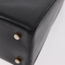 Salvatore Ferragamo Gancini Hand Bag Leather Black Gold Auth 188245-17