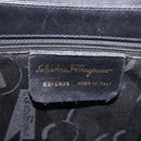 Salvatore Ferragamo Gancini Hand Bag Leather Black Gold Auth 188245-12