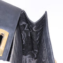 Salvatore Ferragamo Gancini Hand Bag Leather Black Gold Auth 188245-24