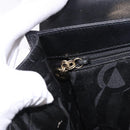 Salvatore Ferragamo Gancini Hand Bag Leather Black Gold Auth 188245-25
