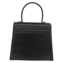 Salvatore Ferragamo Gancini Hand Bag Leather Black Gold Auth 188245-2