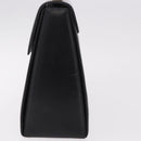 Salvatore Ferragamo Gancini Hand Bag Leather Black Gold Auth 188245-4