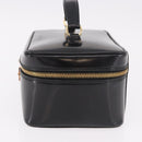 GUCCI Vanity Hand Bag Patent Leather Black Gold 032 1956 0150 Auth 188246-3