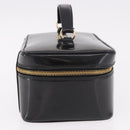 GUCCI Vanity Hand Bag Patent Leather Black Gold 032 1956 0150 Auth 188246-4