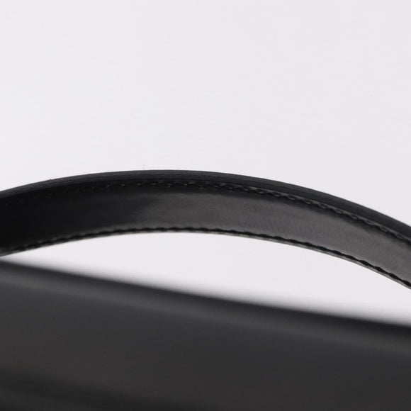GUCCI Vanity Hand Bag Patent Leather Black Gold 032 1956 0150 Auth 188246