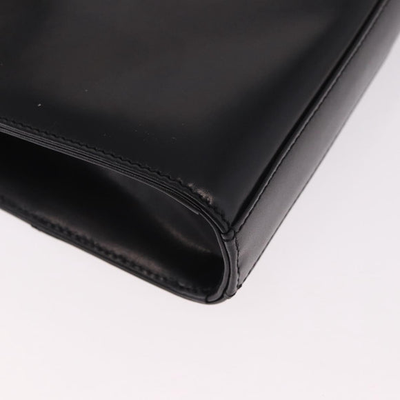 GIVENCHY Shoulder Bag Leather Black Gold Auth 188247