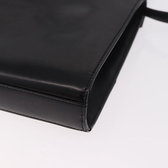 GIVENCHY Shoulder Bag Leather Black Gold Auth 188247