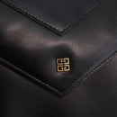 GIVENCHY Shoulder Bag Leather Black Gold Auth 188247-17