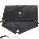 GIVENCHY Shoulder Bag Leather Black Gold Auth 188247-10