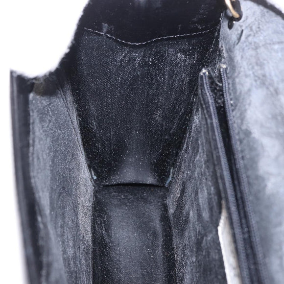GIVENCHY Shoulder Bag Leather Black Gold Auth 188247