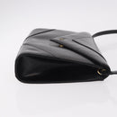GIVENCHY Shoulder Bag Leather Black Gold Auth 188247-3