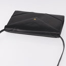 GIVENCHY Shoulder Bag Leather Black Gold Auth 188247-6
