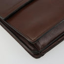 Christian Dior Shoulder Bag Leather Brown Gold Auth 188248-11