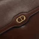 Christian Dior Shoulder Bag Leather Brown Gold Auth 188248-14