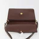 Christian Dior Shoulder Bag Leather Brown Gold Auth 188248-15