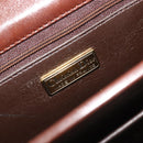 Christian Dior Shoulder Bag Leather Brown Gold Auth 188248-16