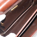 Christian Dior Shoulder Bag Leather Brown Gold Auth 188248-17
