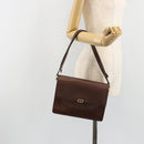 Christian Dior Shoulder Bag Leather Brown Gold Auth 188248-23