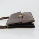 Christian Dior Shoulder Bag Leather Brown Gold Auth 188248-5