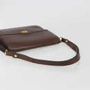 Christian Dior Shoulder Bag Leather Brown Gold Auth 188248-7
