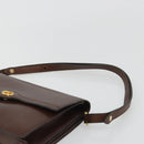 Christian Dior Shoulder Bag Leather Brown Gold Auth 188248-8