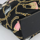 GUCCI Hand Bag Satin Black Gold 153361 Auth 188253A-11