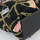GUCCI Hand Bag Satin Black Gold 153361 Auth 188253A-13